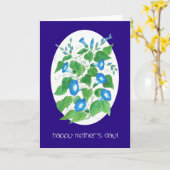 Hübscher Blauer Morgenruhm floraler Muttertag Karte (Gelbe Blume)