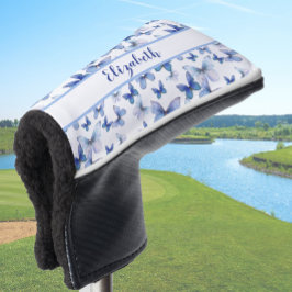 Hübscher Blauer Schmetterling mit individuelle Nam Golf Headcover