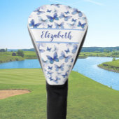 Hübscher Blauer Schmetterling mit individuelle Nam Golf Headcover