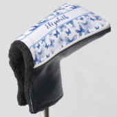 Hübscher Blauer Schmetterling mit individuelle Nam Golf Headcover (3/4 Vorderseite)