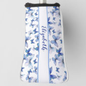 Hübscher Blauer Schmetterling mit individuelle Nam Golf Headcover (Rotieren 90)