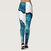 Hübscher blauer und aquamariner Achat Geode Stein Leggings (Rückseite)