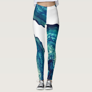 Hübscher blauer und aquamariner Achat Geode Stein Leggings