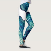 Hübscher blauer und aquamariner Achat Geode Stein Leggings (Rechts)