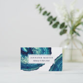 Hübscher blauer und aquamariner Achat Geode Stein Visitenkarte (Stehend Vorderseite)