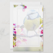 Hübscher Blauer und Gelber Bird auf einem Zweigbil (Vorderseite)