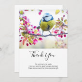 Hübscher Blauer und Gelber Bird auf einem Zweigbil Dankeskarte (Vorne/Hinten)