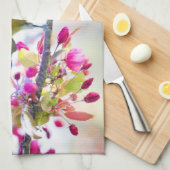 Hübscher Blauer und Gelber Bird auf einem Zweigbil Geschirrtuch (Viertel Falte)