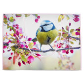 Hübscher Blauer und Gelber Bird auf einem Zweigbil Große Geschenktüte (Vorderseite)
