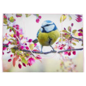 Hübscher Blauer und Gelber Bird auf einem Zweigbil Große Geschenktüte (Rückseite)