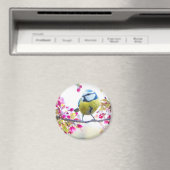 Hübscher Blauer und Gelber Bird auf einem Zweigbil Magnet (In Situ (Geschirrspüler))