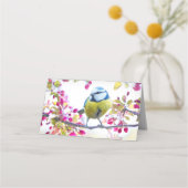 Hübscher Blauer und Gelber Bird auf einem Zweigbil Platzkarte (Vorderseite)