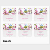 Hübscher Blauer und Gelber Bird auf einer Branchen Quadratischer Aufkleber (Blatt)