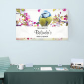 Hübscher Blauer und Gelber Bird auf einer Zweig-Ba Banner (Messeveranstaltung)