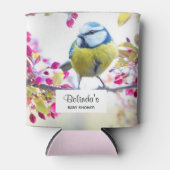 Hübscher Blauer und Gelber Bird auf einer Zweig-Ba Dosenkühler (Vorderseite)