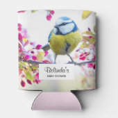 Hübscher Blauer und Gelber Bird auf einer Zweig-Ba Dosenkühler (Rückseite)