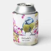 Hübscher Blauer und Gelber Bird auf einer Zweig-Ba Dosenkühler (Kanne Rückseite)