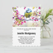 Hübscher Blauer und Gelber Bird auf einer Zweig-Ba Einladung (Stehend Vorderseite)