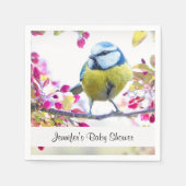 Hübscher Blauer und Gelber Bird auf einer Zweig-Ba Serviette (Vorderseite)