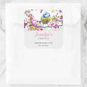 Hübscher Blauer und Gelber Bird in einem Branchen- Quadratischer Aufkleber (Tasche)