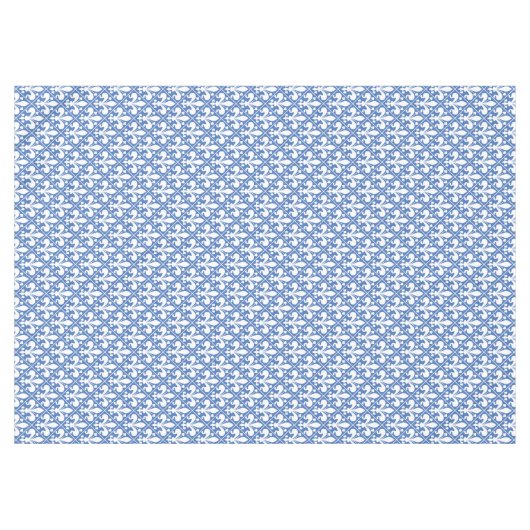 Hübscher blauer und weißer French Fleur de Lys Tischdecke (Vorderseite (Horizontal))