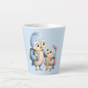 Hübscher blauer Vogel Bruder Schwester Kaffeetasse Milchtasse