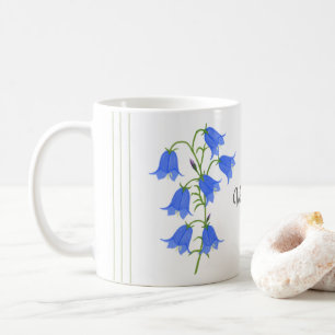 Hübscher Blauglocken-Klassik-Mug mit grünen Streif Kaffeetasse
