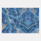 Hübscher Blaugoldmarmor Geschenkpapier Set (Vorderseite 2)