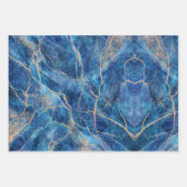 Hübscher Blaugoldmarmor Geschenkpapier Set (Vorderseite)