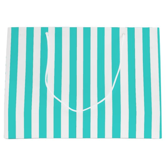 Hübscher Blaustreifen Große Geschenktüte (Vorderseite)