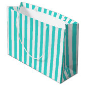 Hübscher Blaustreifen Große Geschenktüte (Rückseite Schrägansicht)