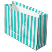Hübscher Blaustreifen Große Geschenktüte (Vorderseite Schrägansicht)