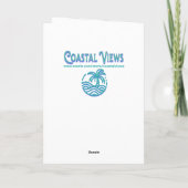 Hübscher Blick auf den Ozean und Vase von Blume zu Karte (Rückseite)