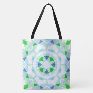 Hübscher Blue Bright Green Star Eclectic Beach Tasche