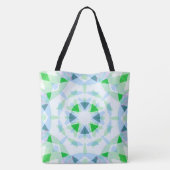 Hübscher Blue Bright Green Star Eclectic Beach Tasche (Rückseite)