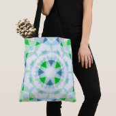 Hübscher Blue Bright Green Star Eclectic Beach Tasche (Von Nahem)