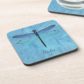 Hübscher Blue Dragonfly Drink Bier Untersetzer (Linke Seite)