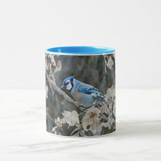 Hübscher Blue Jay Bird Tassen Cup (Zentrum)