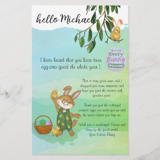 Hübscher Blue Letter aus Osterhase (Vorderseite)