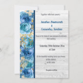 Hübscher BLUE RUSTIC WEDD NAVY Einladung (Vorderseite)