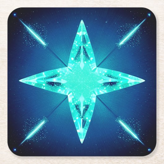 Hübscher Blue Star Paper Untersetzer (Vorderseite)