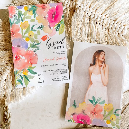 Hübscher, blühender Abschluss Einladung