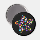 Hübscher Blume Star Magnet (Vorderseite/Rückseite)