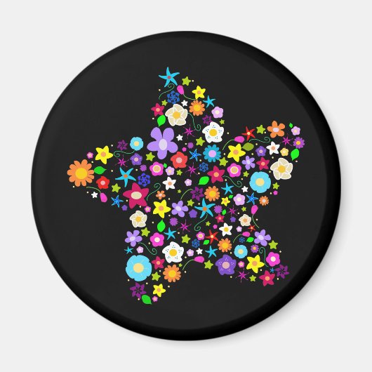 Hübscher Blume Star Magnet (Vorne)