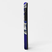 Hübscher Blumendamast in blau Case-Mate iPhone Hülle (Hinten/Links)