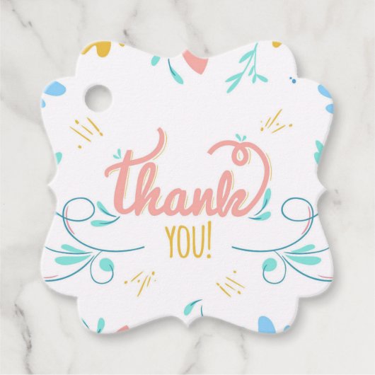 Hübscher Blumendanke Geschenkanhänger (Vorderseite)