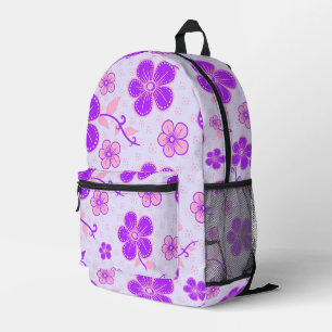 Hübscher Blumendruck Lila und rosa am Lavendel Bedruckter Rucksack