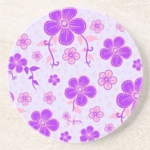 Hübscher Blumendruck Lila und rosa am Lavendel Getränkeuntersetzer