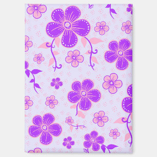 Hübscher Blumendruck Lila und rosa am Lavendel Magnet