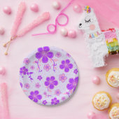Hübscher Blumendruck Lila und rosa am Lavendel Pappteller (Party)